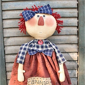 Annie EPATTERN...primitive country craft cloth doll digital download sewing pattern...PDF...1.99