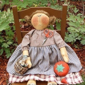 Sew Suzie EPATTERN -primitive country craft cloth doll digital download sewing pattern...1.99 - PDF