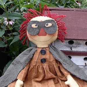 Trick R Treat Annie EPATTERN - primitive country halloween raggedy cloth doll craft digital download sewing pattern - PDF - 1.99