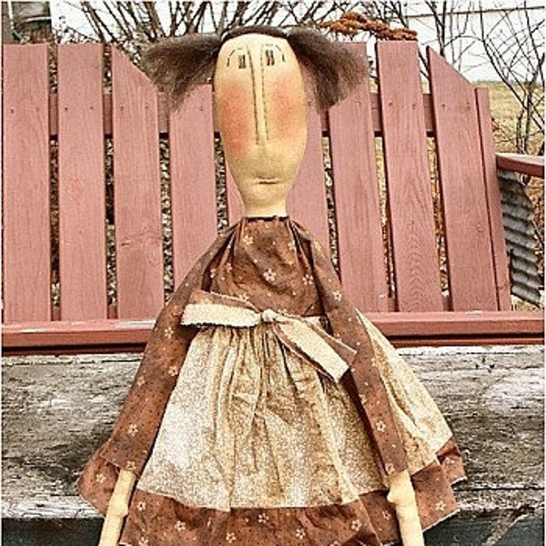 Kate EPATTERN - primitive country cloth doll craft digital download sewing pattern - PDF - 1.99