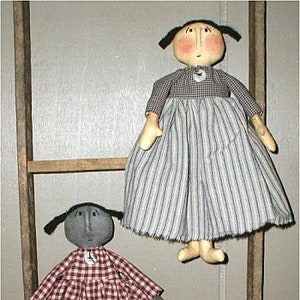 Two Of A Kind EPATTERN - primitive country cloth doll craft digital download sewing pattern PDF - 1.99