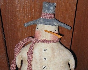 Shlomo Snowman EPATTERN-primitive country christmas winter cloth doll craft digital download sewing pattern-PDF - 1.99