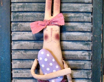 Rachael Rabbit EPATTERN... país primitivo pascua primavera tela muñeca conejito artesanía descarga digital patrón de costura... PDF... 1.99