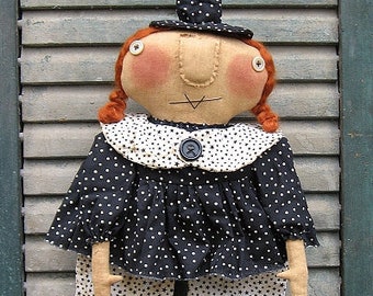 Ziggie Witch EPATTERN - primitive country halloween cloth doll craft digital download sewing pattern - PDF - 1.99