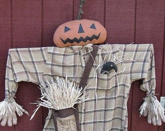 Jack Scarecrow EPATTERN-primitive fall halloween harvest thanksgiving cloth doll craft digital download sewing pattern PDF - 1.99