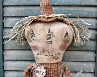 Bo Scarecrow EPATTERN - primitive halloween fall thanksgiving cloth doll craft digital download sewing pattern -PDF - 1.99