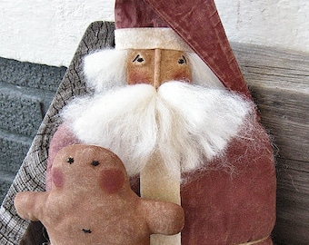 Ginger Claus EPATTERN...primitive country holiday christmas cloth doll craft digital download sewing pattern...PDF...1.99