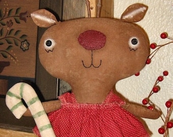 Robin Renne EPATTERN... pays primitif tissu de Noël poupée renne téléchargement numérique artisanat motif de couture... PDF... 1,99