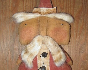 Clancy Claus EPATTERN - primitive country christmas santa cloth doll ornament craft digital download sewing pattern - PDF - 1.99