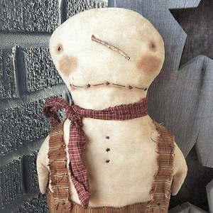 Bowman Snowman EPATTERN...primitive holiday cloth doll craft digital download sewing pattern...christmas winter...PDF...1.99