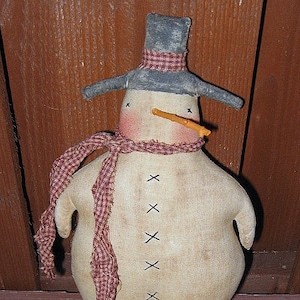 Shlomo Snowman EPATTERN-primitive country christmas winter cloth doll craft digital download sewing pattern-PDF - 1.99