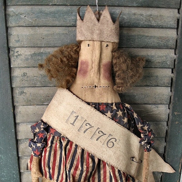 Miss Libby EPATTERN...primitive americana usa country cloth doll craft digital download sewing pattern...PDF...1.99