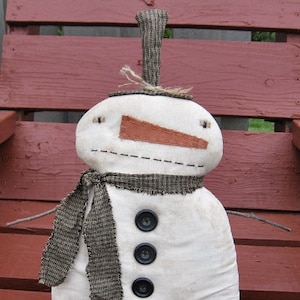 Snowman Stan EPATTERN...primitive country holiday winter christmas digital download craft sewing pattern...PDF...1.99