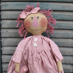 Pinkie Ann EPATTERN - primitive country raggedy cloth doll crafts digital download sewing pattern  - PDF - 1.99