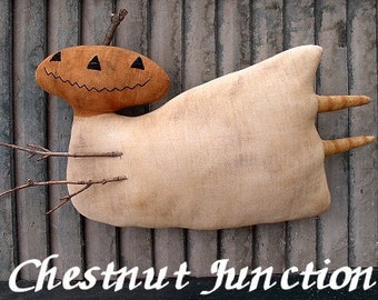 Flying Ferda EPATTERN - primitive country halloween fall pumpkin ghost cloth doll craft digital download sewing pattern -PDF - 1.99