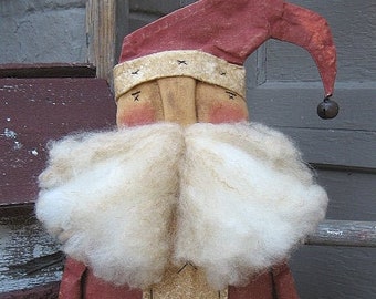 Prim Claus EPATTERN...primitive country christmas santa cloth doll craft digital download sewing pattern...PDF...1.99