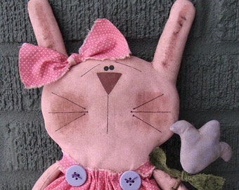 Hillary Hare EPATTERN... país primitivo conejito de Pascua primavera tela muñeca conejo artesanía descarga digital patrón de costura... PDF... 1.99