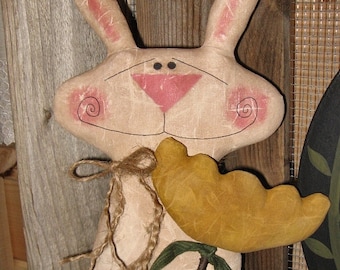 Tulip Hare EPATTERN...primitive easter spring bunny rabbit cloth doll digital download sewing craft pattern design...PDF...1.99