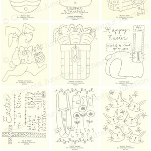 Paasborduurbundel #2...9 primitieve e-patroonontwerpen...PDF-formaat...tapijthaken, naaldpunch