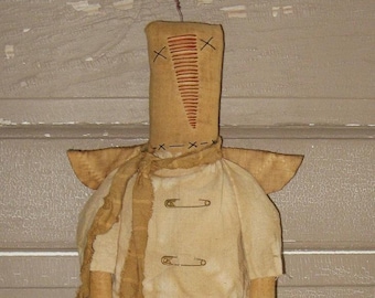 Snow Angel EPATTERN-primitive snowman winter christmas holiday cloth doll craft digital download sewing pattern-PDF-1.99