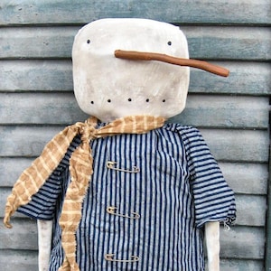 Sinclair Snowman EPATTERN-primitive christmas holiday winter cloth doll craft digital download sewing pattern-PDF-1.99