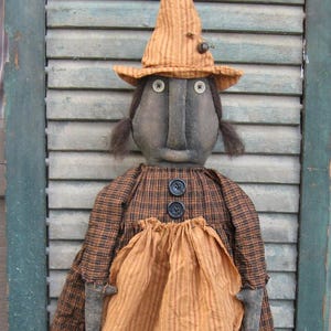 Patrón de costura digital para muñeca de tela primitiva de Halloween Wanda Witch EPATTERN - descarga gratuita - PDF - 1,99