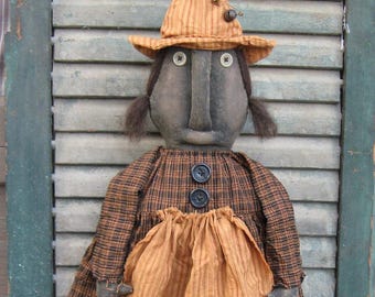 Wanda Witch EPATTERN - primitive halloween cloth doll craft digital download sewing pattern - PDF - 1.99