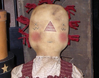Emmie Ann EPATTERN... primitive country raggedy cloth doll decoration Digital Download sewing craft PATTERN...PDF... 1.99
