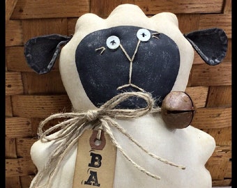 BAA Sheep EPATTERN - primitive country lamb plush cloth ewe doll craft digital download sewing pattern - 1.99 - PDF