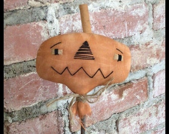 Pumpkin Poke EPATTERN...primitive country halloween pumpkin cloth doll craft ornament...Digital Download Sewing PATTERN...PDF...1.99