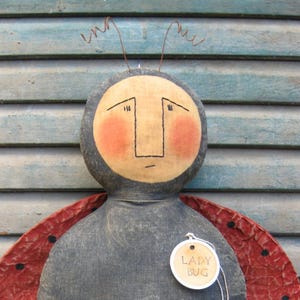 Ladybug EPATTERN -primitive country spring summer doll crafts digital download sewing pattern- PDF-1.99