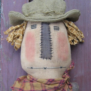 Scarecrow Sitter EPATTERN - primitive country halloween fall cloth doll craft digital download sewing pattern - 1.99 - PDF