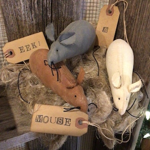 EEK A MOUSE ePATTERN - primitive mice pattern - digital download sewing craft pattern - PDF - 1.99