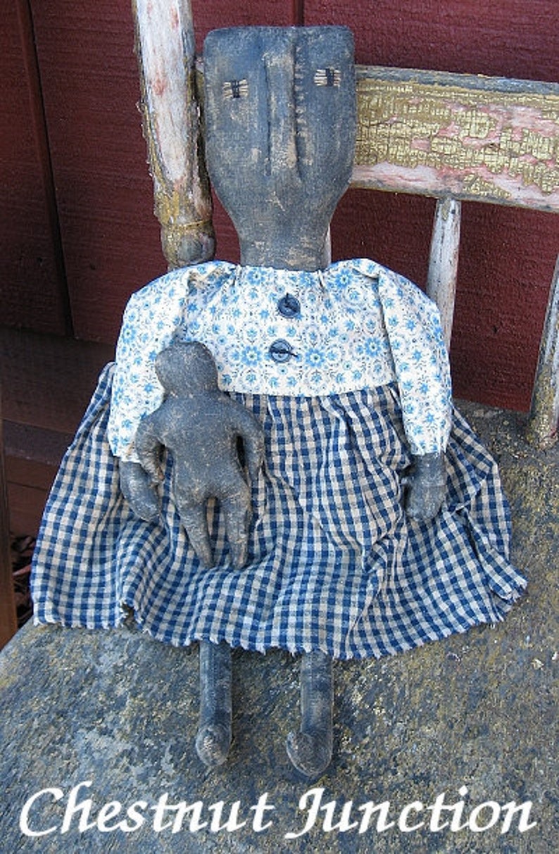 Mable EPATTERN-primitive country cloth doll craft digital download sewing pattern-PDF-1.99 image 1