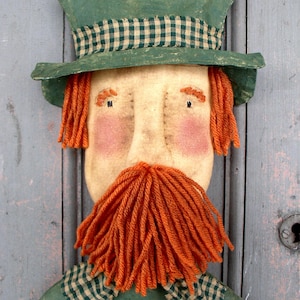 Leprechaun Sitter EPATTERN...primitive saint st. patrick cloth doll craft ornament digital download sewing pattern...PDF...1.99