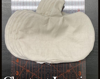 PUMPKIN BLANKS...6 (six) muslin pumpkins...ready to stuff & paint...diy craft shapes...primitive halloween supplies
