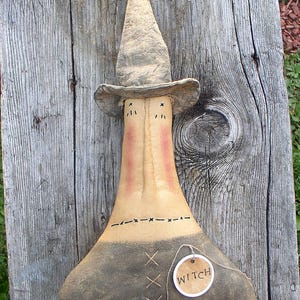 Witch Sitter EPATTERN - primitive country halloween cloth doll craft ornament digital download sewing pattern - PDF - 1.99