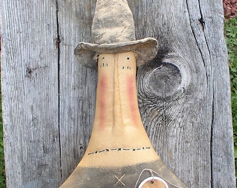 Witch Sitter EPATTERN - primitive country halloween cloth doll craft ornament digital download sewing pattern - PDF - 1.99