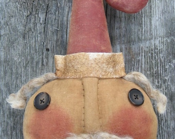 Kringle Klaus EPATTERN - primitive country christmas santa cloth doll craft ornament digital download sewing pattern - PDF - 1.99