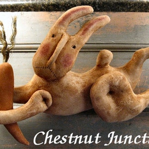 Benny Bunny EPATTERN... primitive country craft rabbit easter spring digital download sewing pattern... PDF...1.99