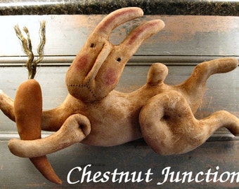 Benny Bunny EPATTERN... primitive country craft rabbit easter spring digital download sewing pattern... PDF...1.99