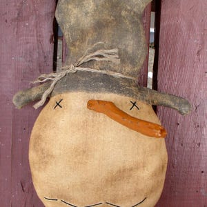 Mr Chills Snowman EPATTERN-primitive christmas winter holiday cloth doll ornament craft digital download sewing pattern-PDF-1.99