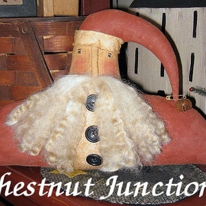 Mr. Kringle EPATTERN - primitive christmas santa sitter Stoff Puppe Handwerk digitaler download Schnittmuster - PDF - 1.99