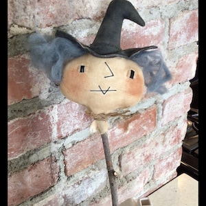 Witch Poke EPATTERN...primitive country halloween cloth doll craft ornament...Digital Download Sewing PATTERN...PDF...1.99