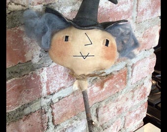 Witch Poke EPATTERN...primitive country halloween cloth doll craft ornament...Digital Download Sewing PATTERN...PDF...1.99