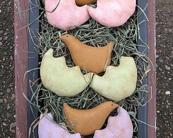 Chicks and Eggs EPATTERN...primitive country easter spring cloth doll ornament digital download sewing pattern...PDF...1.99