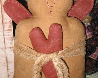 Velia EPATTERN-primitive country valentine cloth doll craft digital download sewing pattern-PDF - 1.99