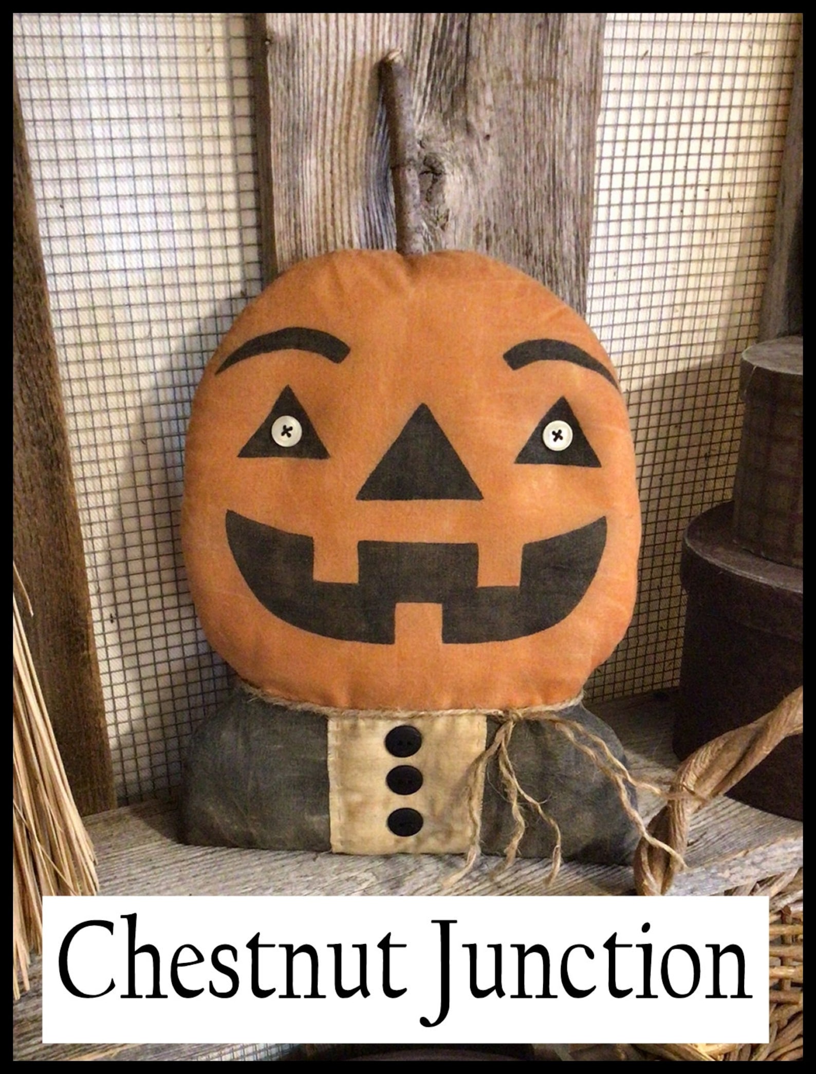 JACKSON Epattern - Primitive Halloween Jack O Lantern Pumpkin Head Doll ...