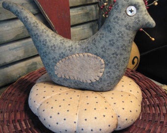 Bird Pinkeep EPATTERN...primitive country cloth doll ornie craft digital download sewing pattern...PDF...1.99