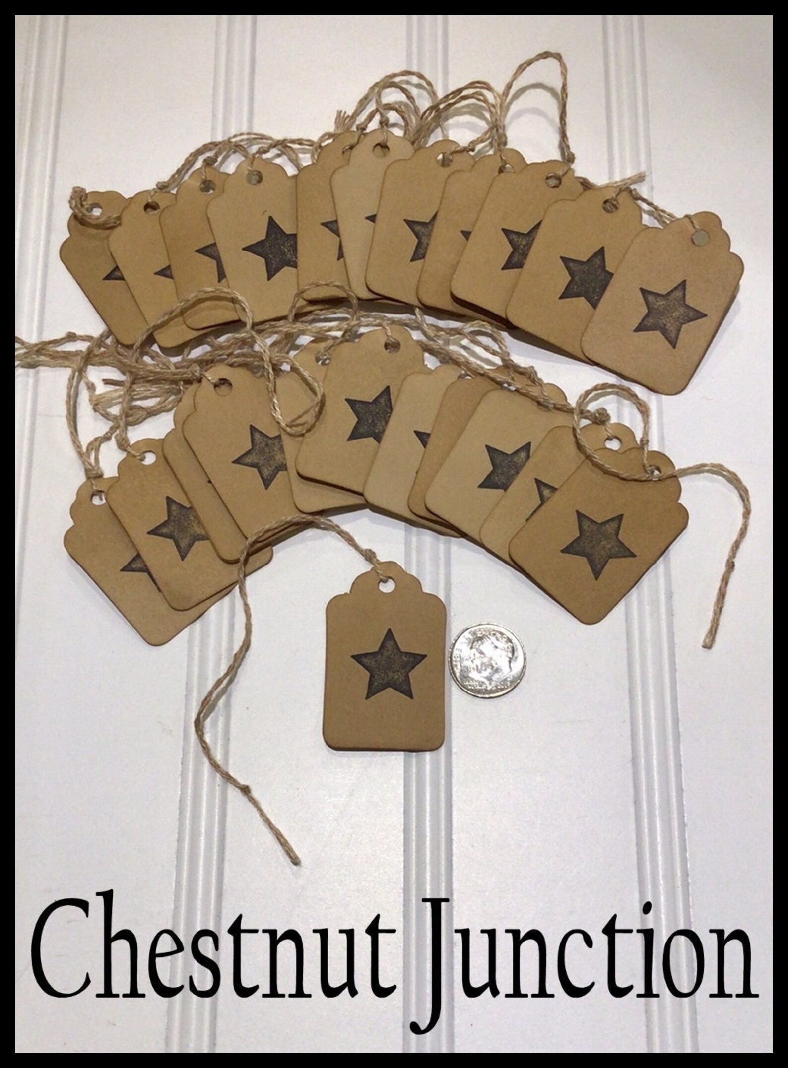 PRIMITIVE STAR Tags...set of 25...coffee Stained Hang - Etsy